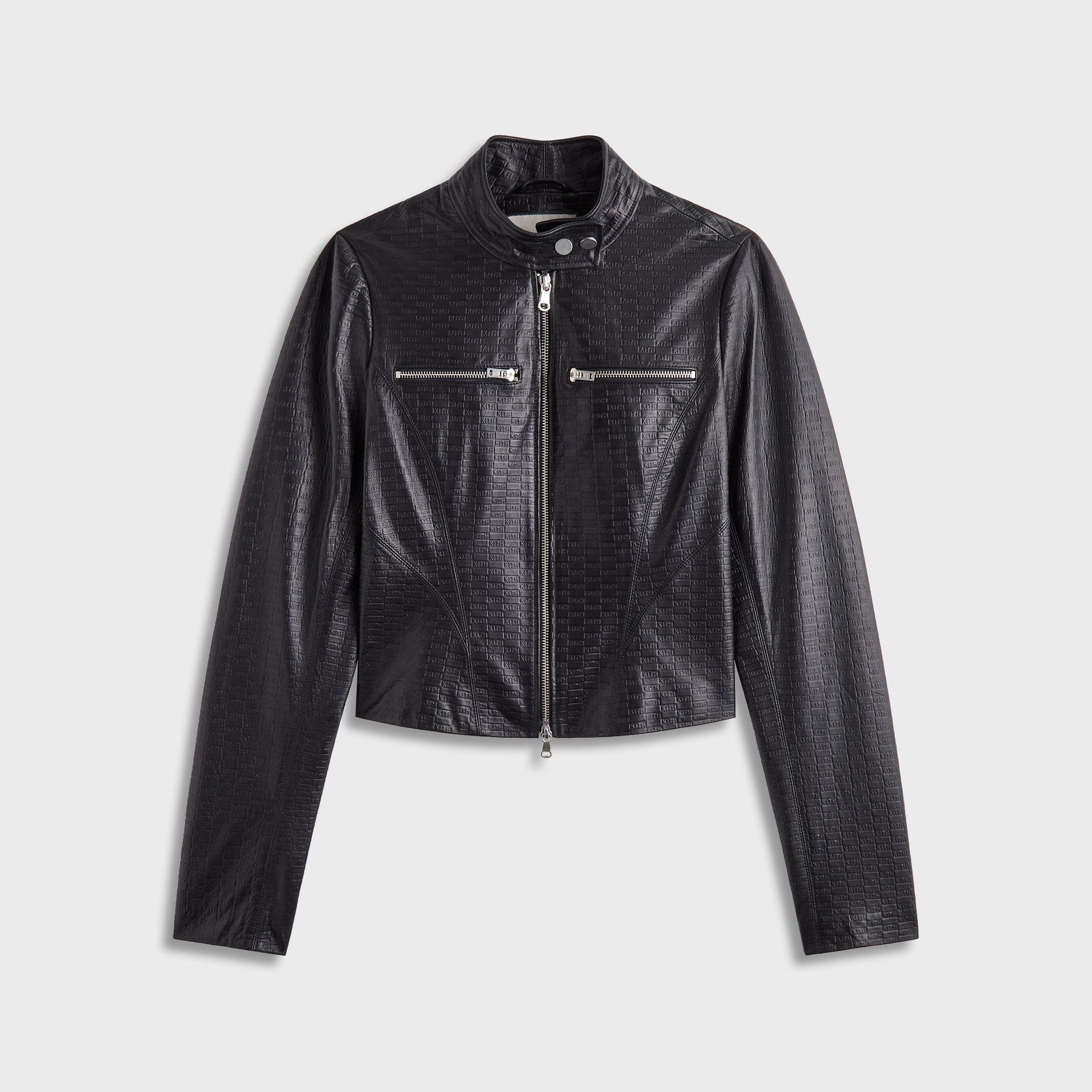 Lisa for Kith Women Nikita Monogram Leather Zip Top - Black - PH