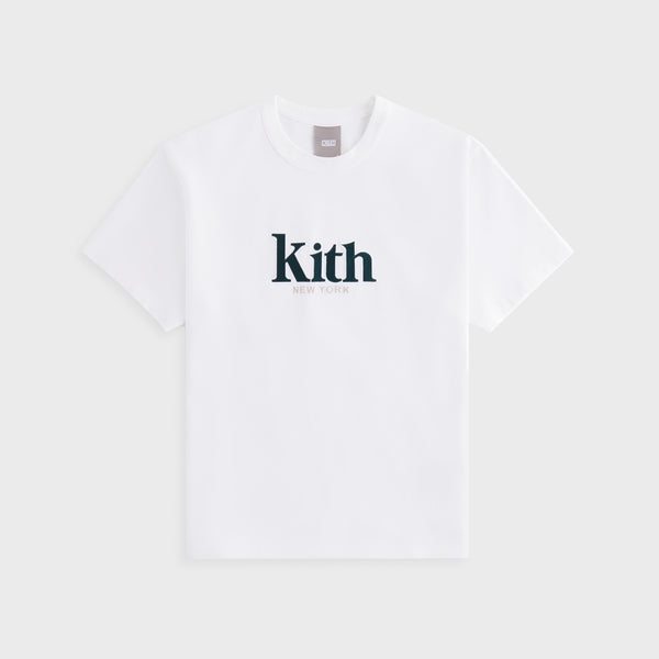 KithホワイトTシャツ logo tee女性 新品 KHW030215-101-Front_2a25f129-