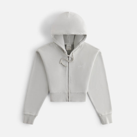 CASABLANCA Stretch Twill Crop Zip-up Jacket in White