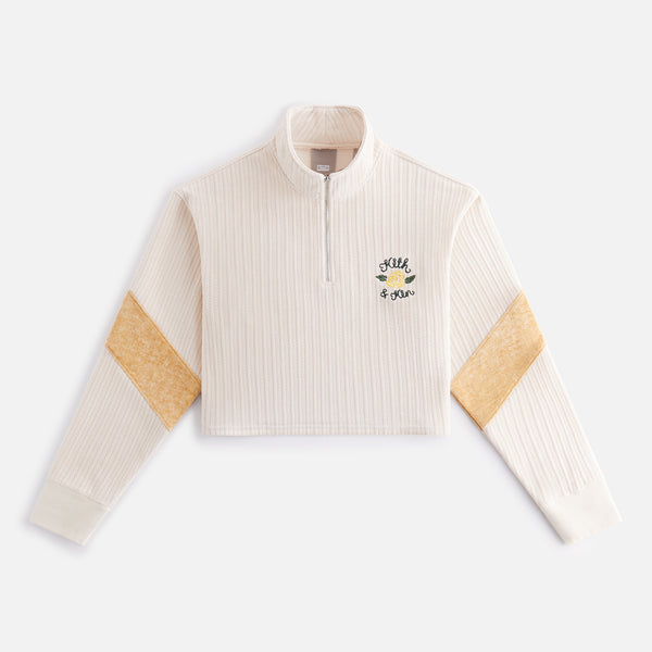 Kith Women Rae Bonded Pointelle Quarter-Zip - Waffle