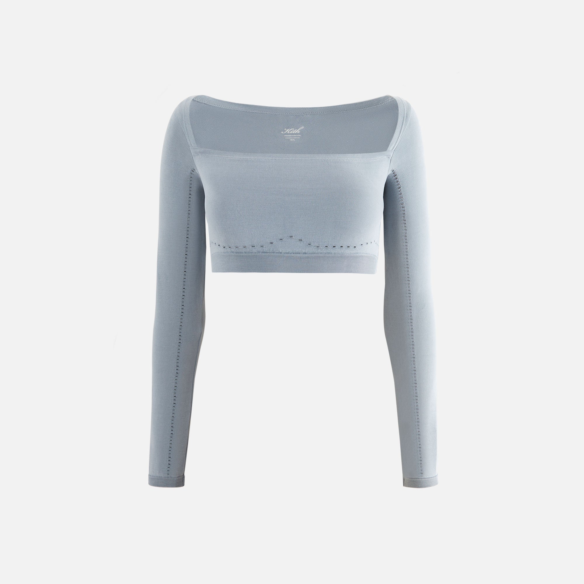 Kith Women Cadence Pointelle Long Sleeve Bra Top - Asteroid