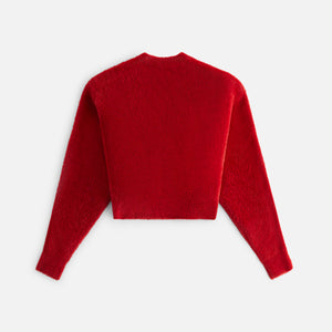 UrlfreezeShops Women Mica Mohair Logo Sweater - Amaryllis