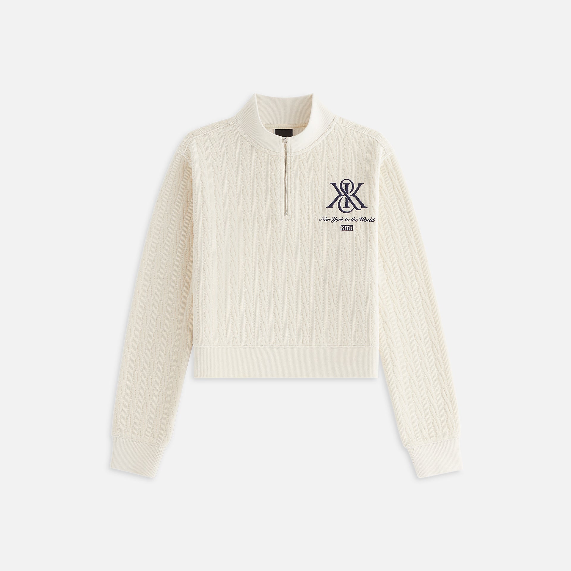 Quarter Zip Kith Chenille Buy Kith Neutral Rae Quarter-Zip Cropped
