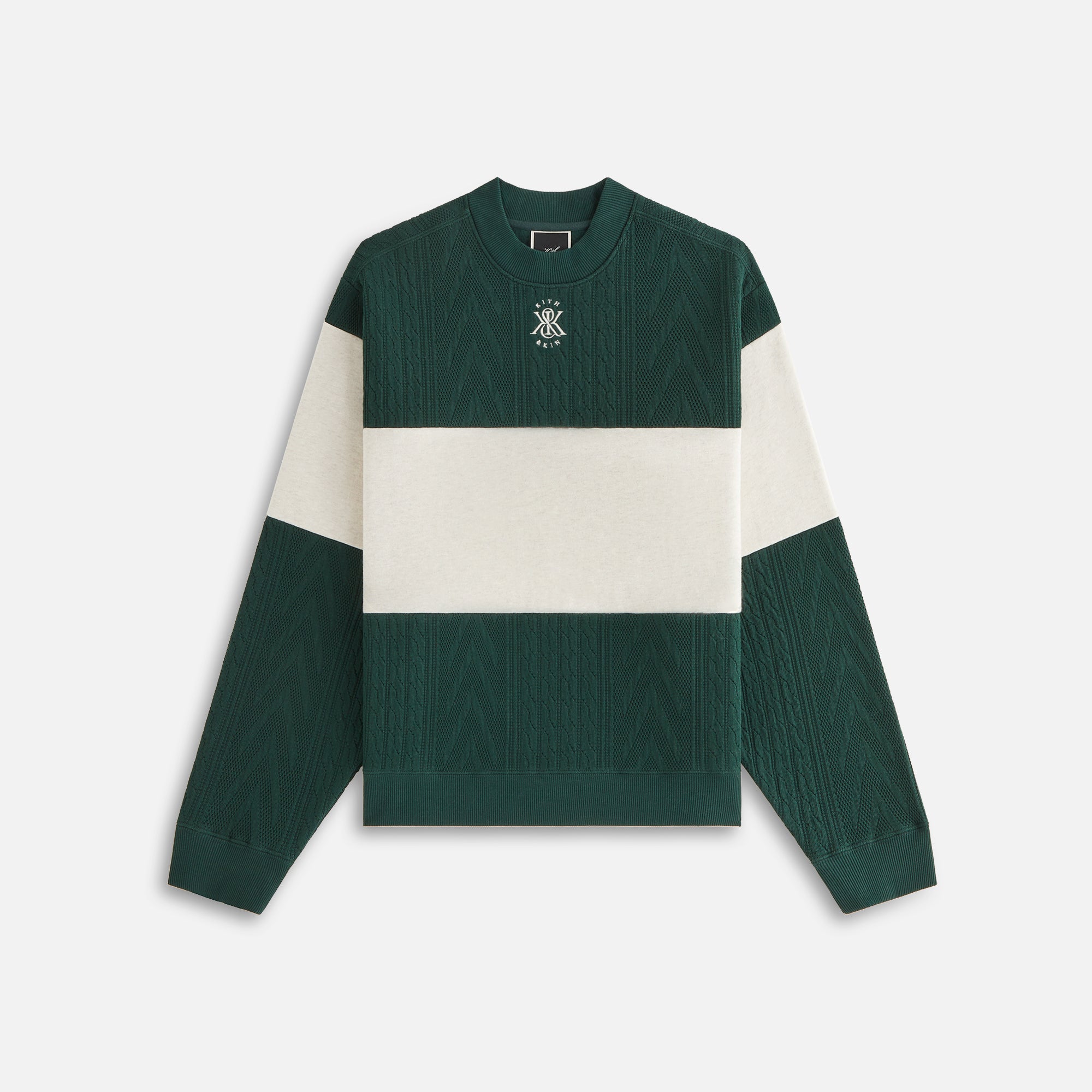 Kith L/S Crinkle Nylon Johnson Crewneck, orders Dark Olive