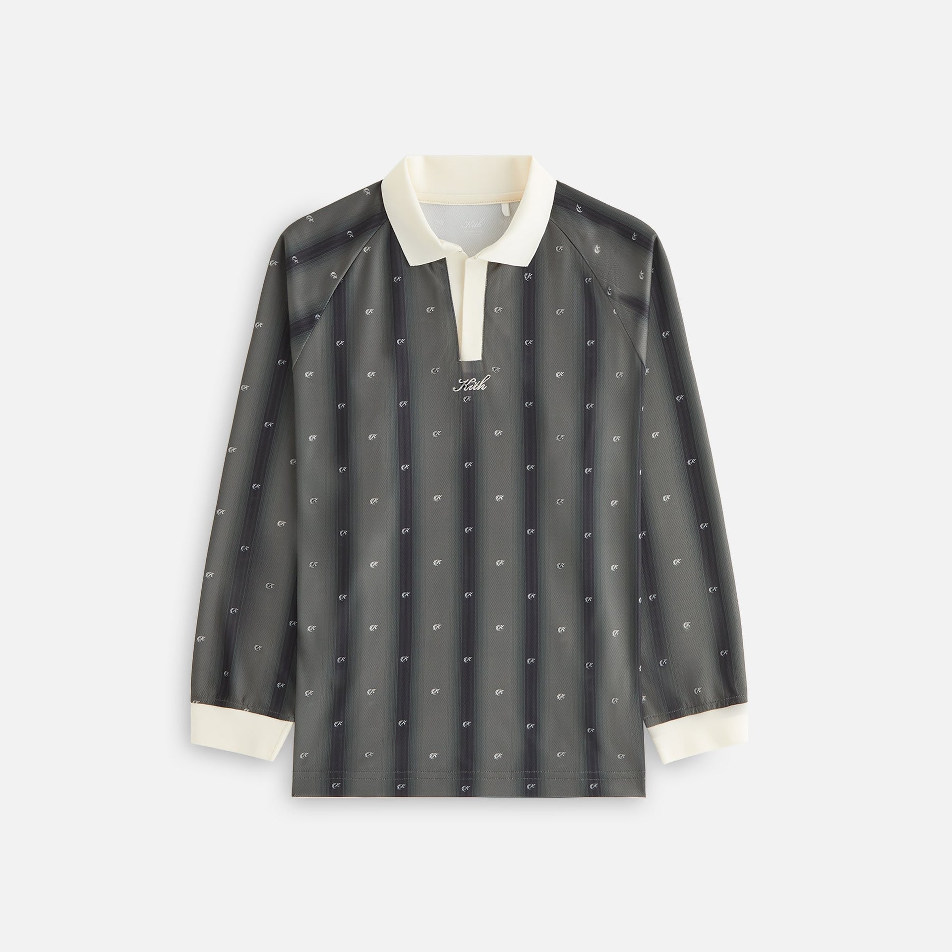 Kith Women Ridley Polo Monogram Long Sleeve Jersey - Black PH