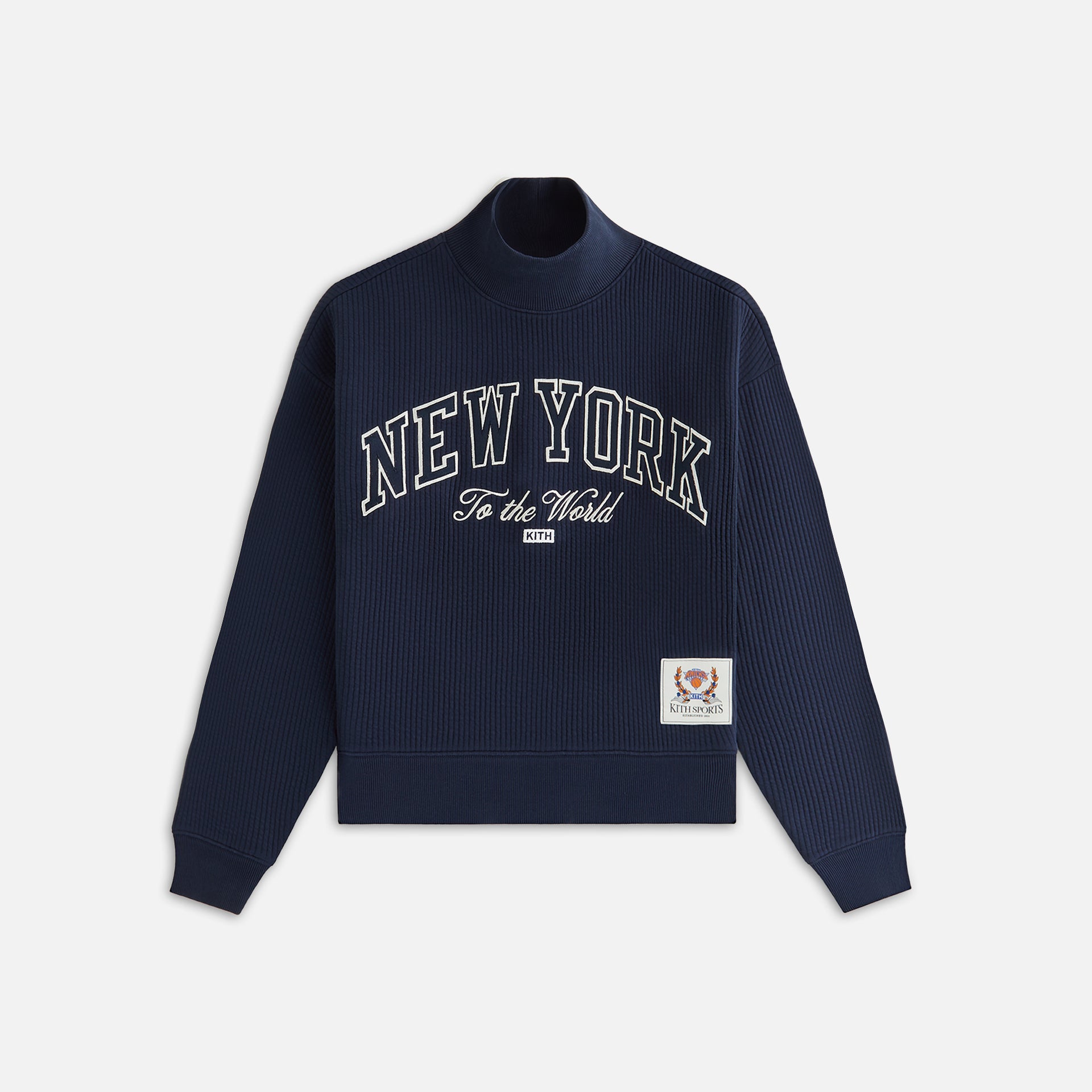 Kith Women for the New York Knicks Striped Interlock Turtleneck - Nocturnal