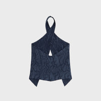 Kith Women Mika Wavy Jacquard Wrap Halter - Nocturnal
