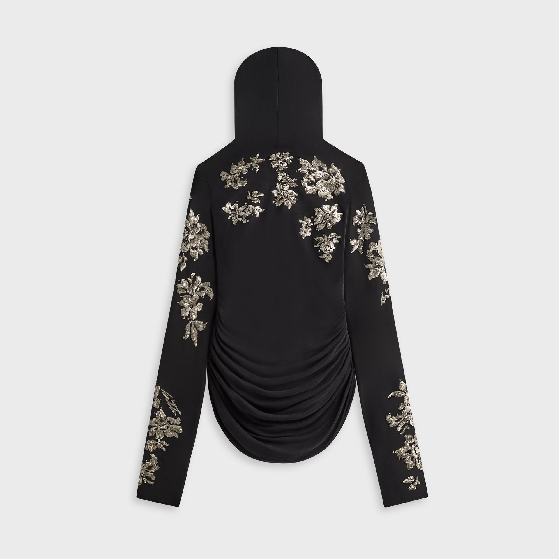 Lisa for Kith Women Sofi Embellished Ruched Hoodie - Black