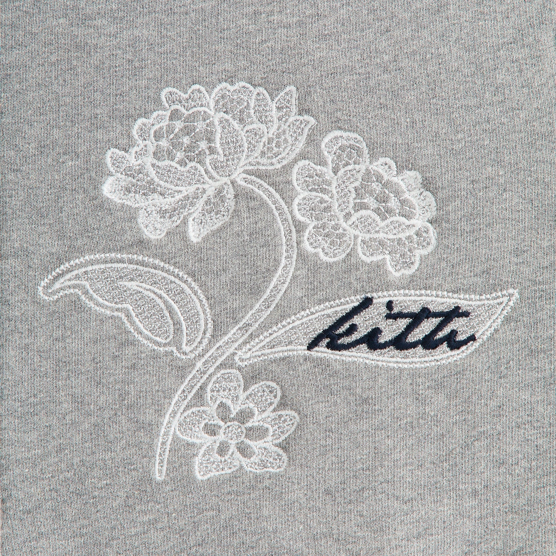 Lisa for Kith Women Tye Embroidered Lace Zip Hoodie - Cool Heather Grey - PH