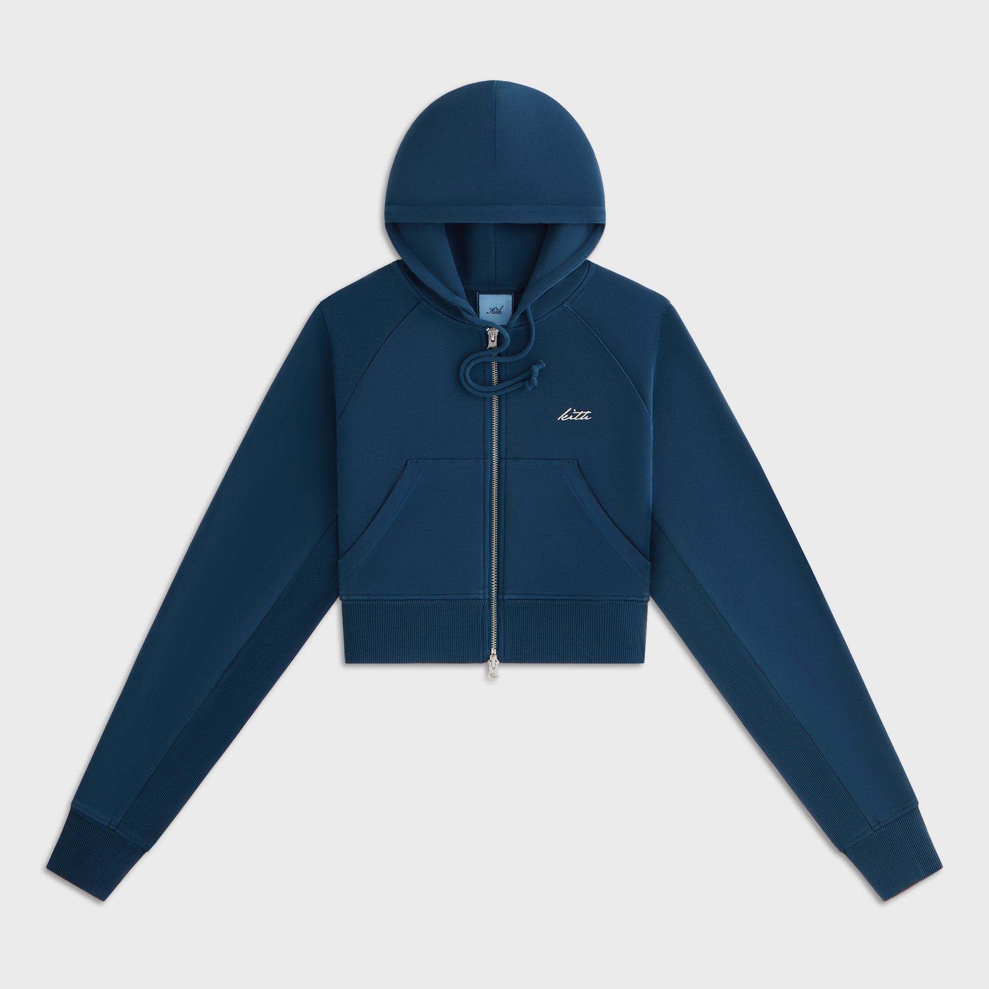 KITH NYC キスニューヨークシティ 25SS Women Davin Cropped Hoodie クロップドフーディー 25070061000810 XS チャコールグレー ジップアップ パーカー トップス【中古】【KITH NYC】 KHW031175-5047-Front.jpg?v=