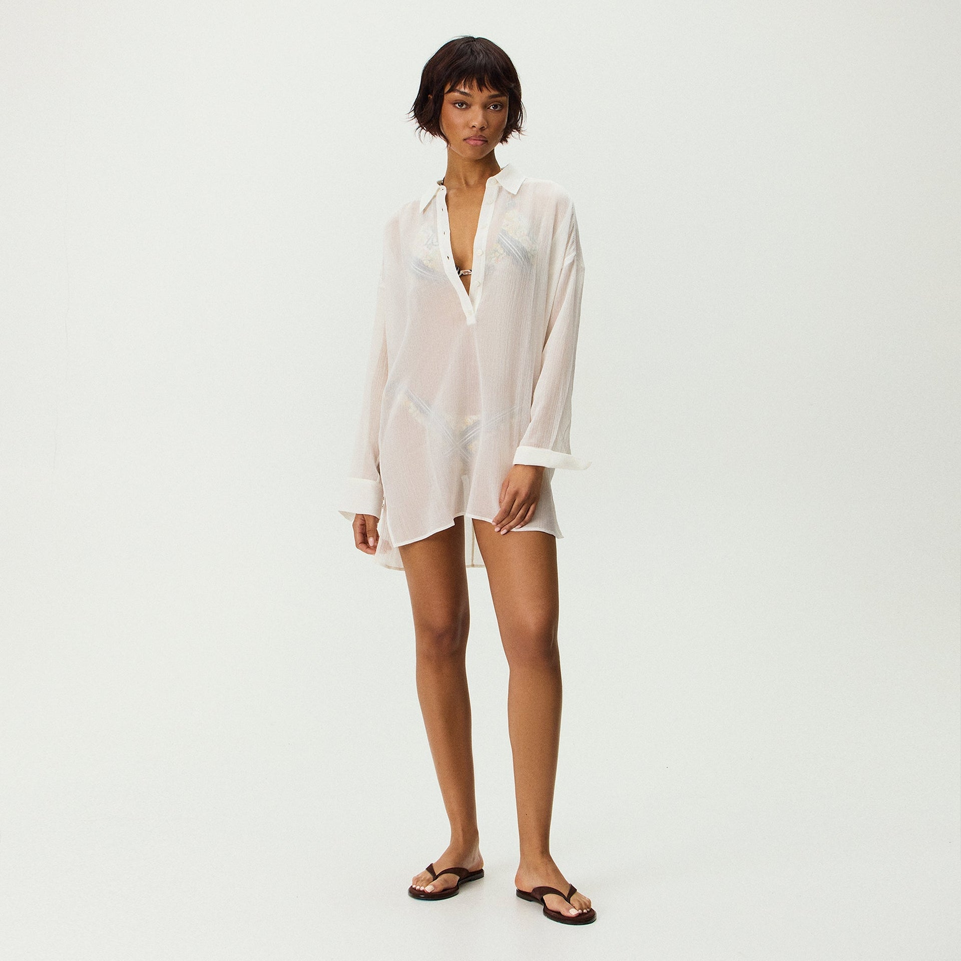 sheer shirt dress WISTERIA | BLACK | THIRD FORM | New Women's Fashion | Women's Clothing Online THIRD FORM Slip dress not included. Helsa Sheer Mini Shirt Dress