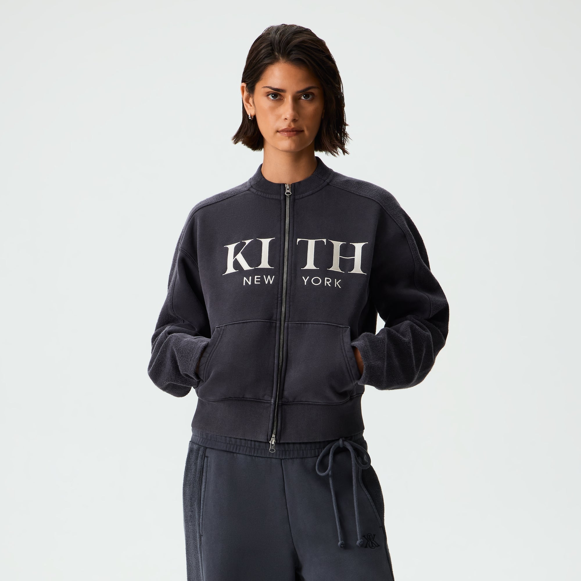 Kith Women Peige Panelled Oversized Zip Jacket - Black - PH