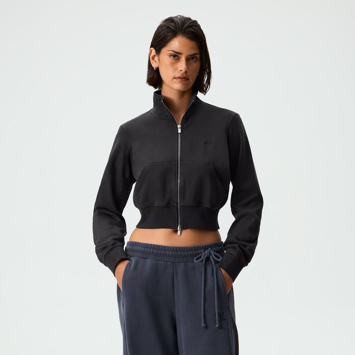 Kith Women Cenat Cropped Track Zip - Black