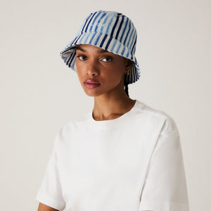 UrlfreezeShops Women Chenille Stripe Bucket Hat - Cornflower