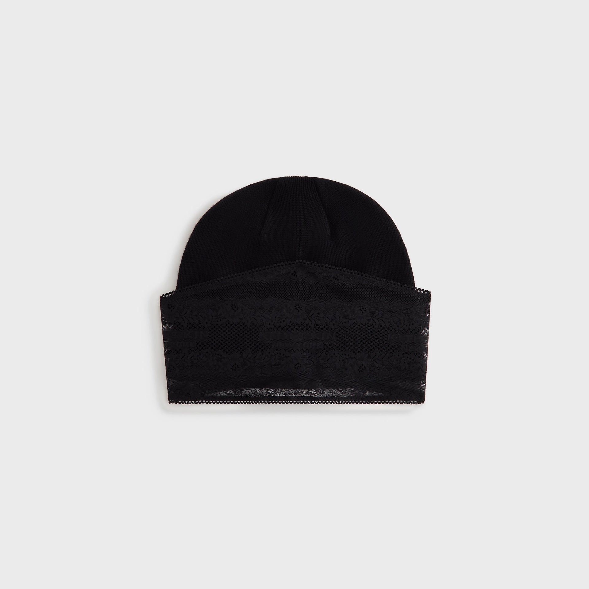 Lisa for Kith Women Cuffless Beanie With Lace Veil - Black