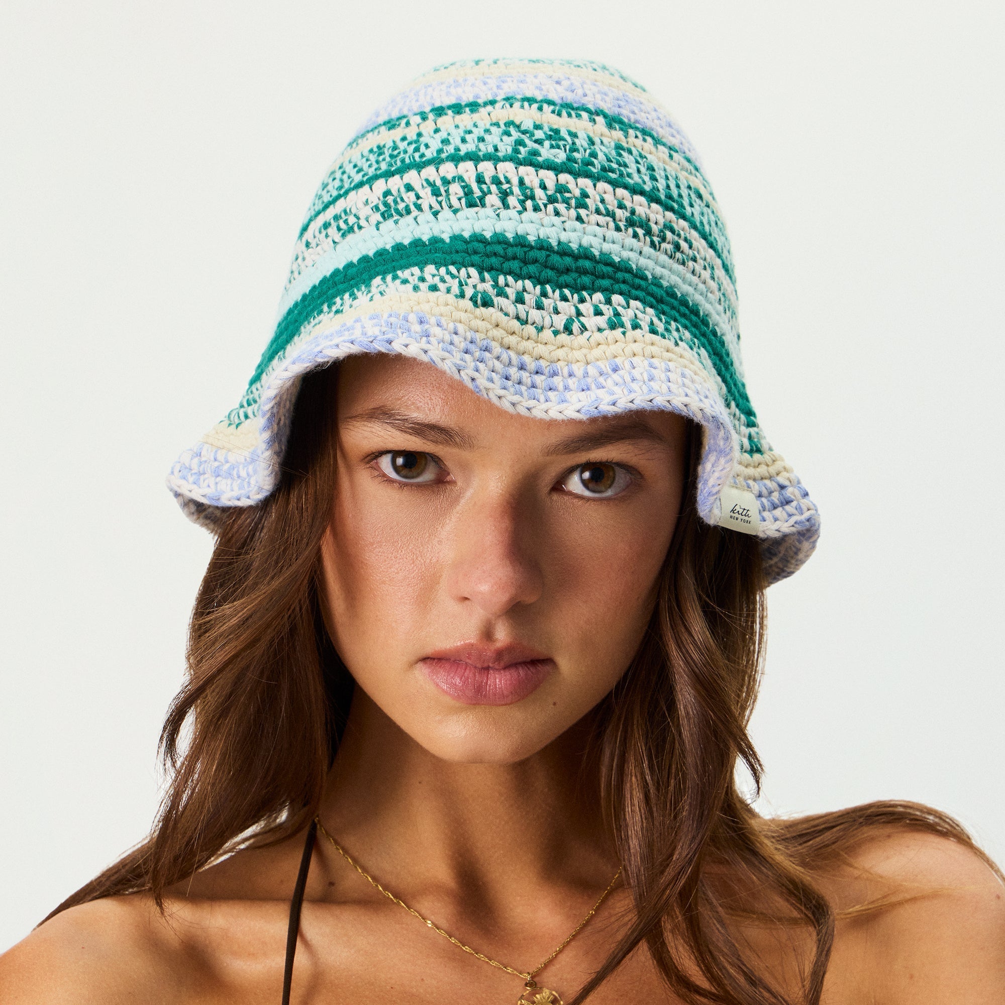 KITH PATCHWORK SEERSUCKER BUCKET HAT新品 Kith Women Autograph Crochet Bucket Hat - Majestic