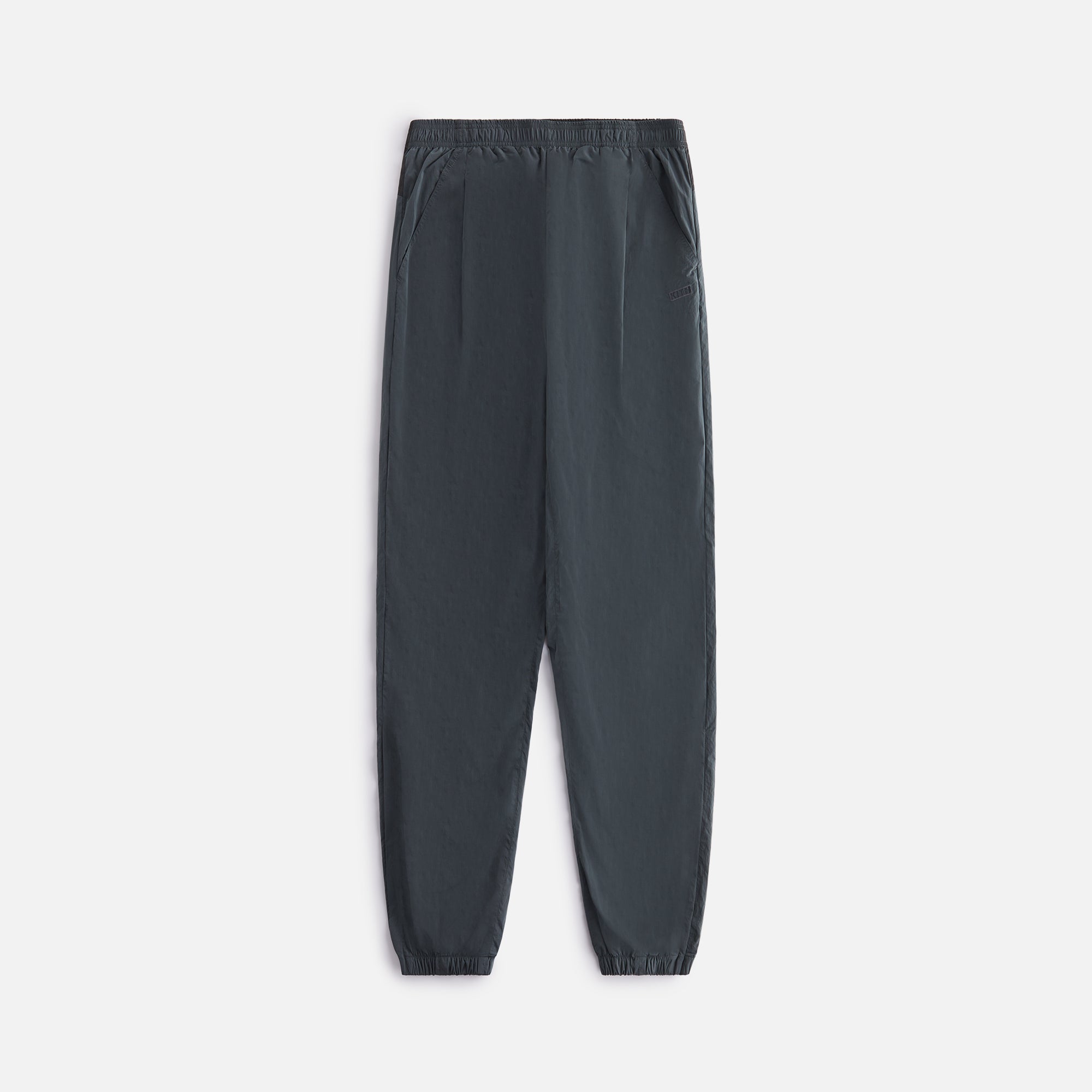 ASOS DESIGN baggy nylon track pants in black with gray side stripe | ASOS
