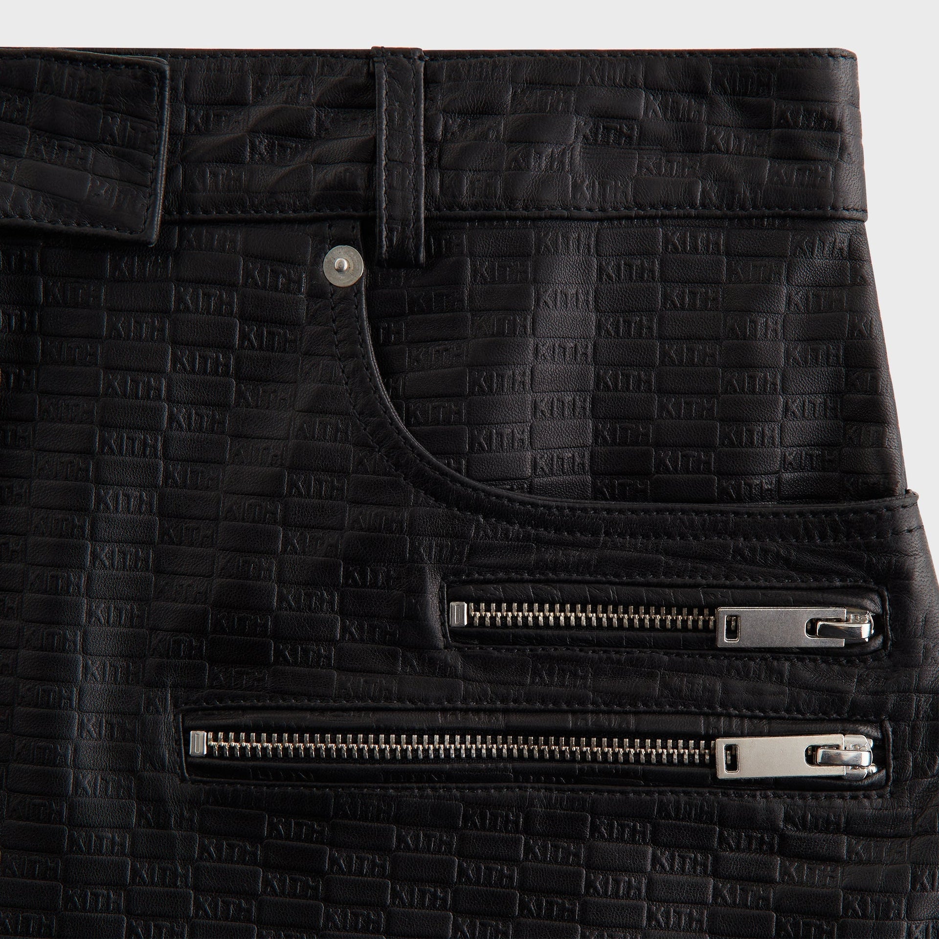 Lisa for Kith Women Nari Monogram Leather Mini Skirt - Black - PH