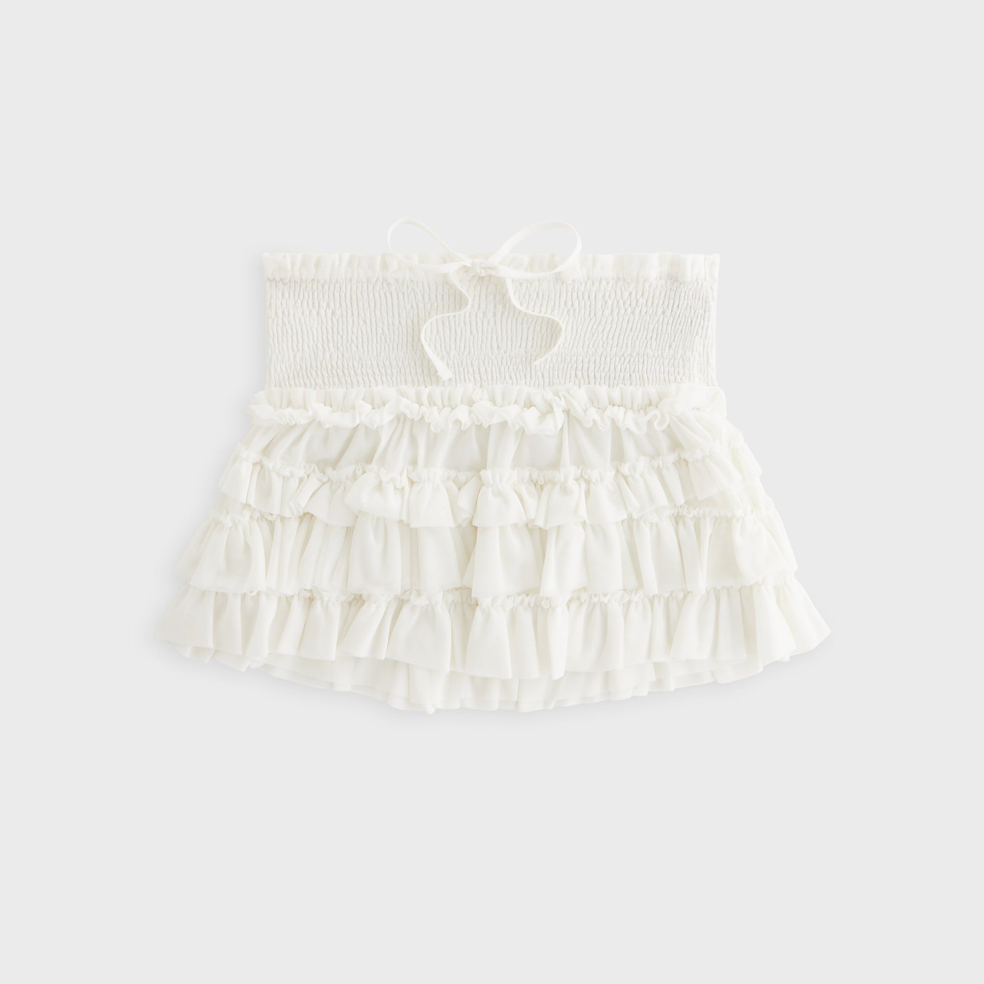 Lisa for Kith Women Mariko Mesh Ruffle Mini Skirt - White