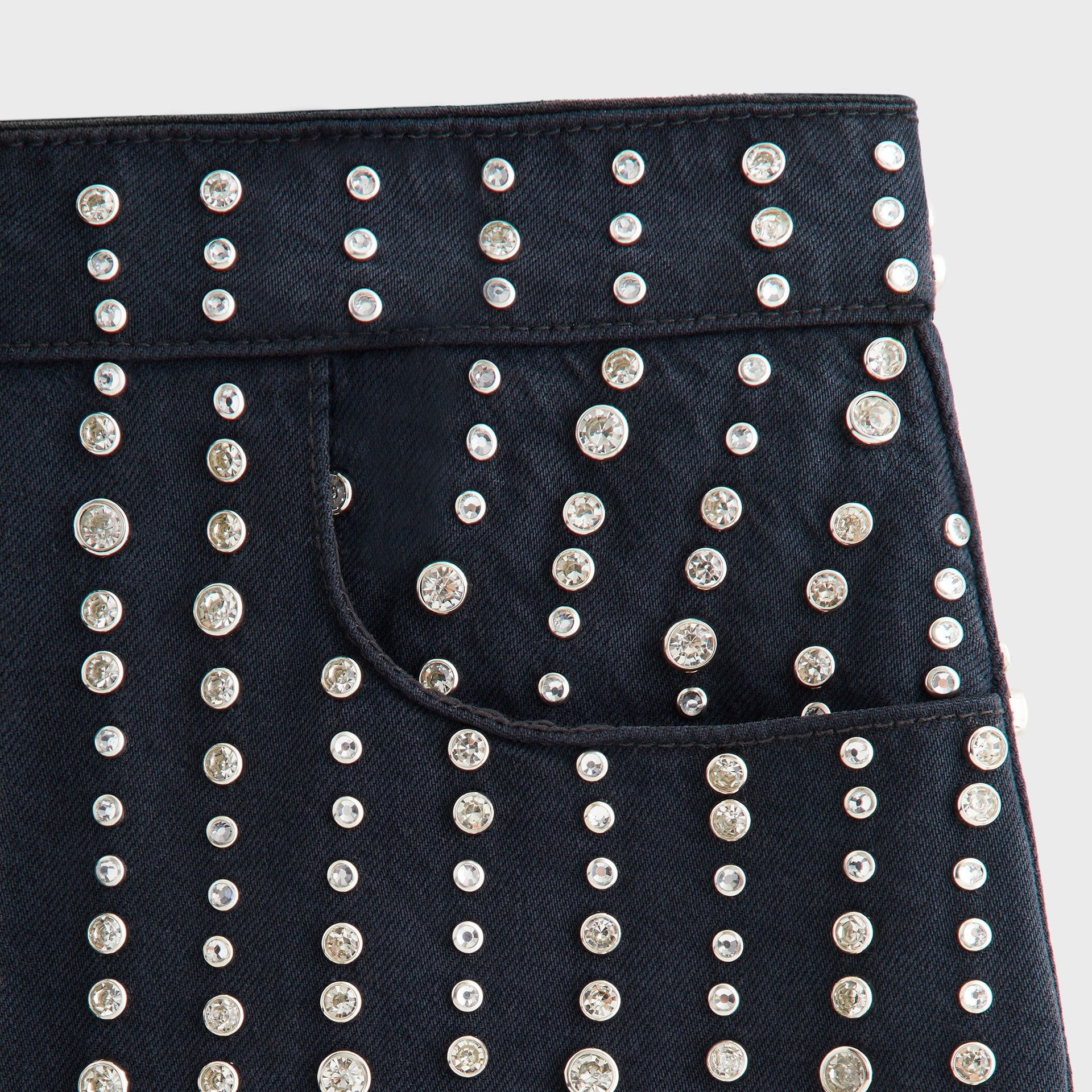 Lisa for Kith Women Nari Studded Denim Mini Skirt - Black - PH