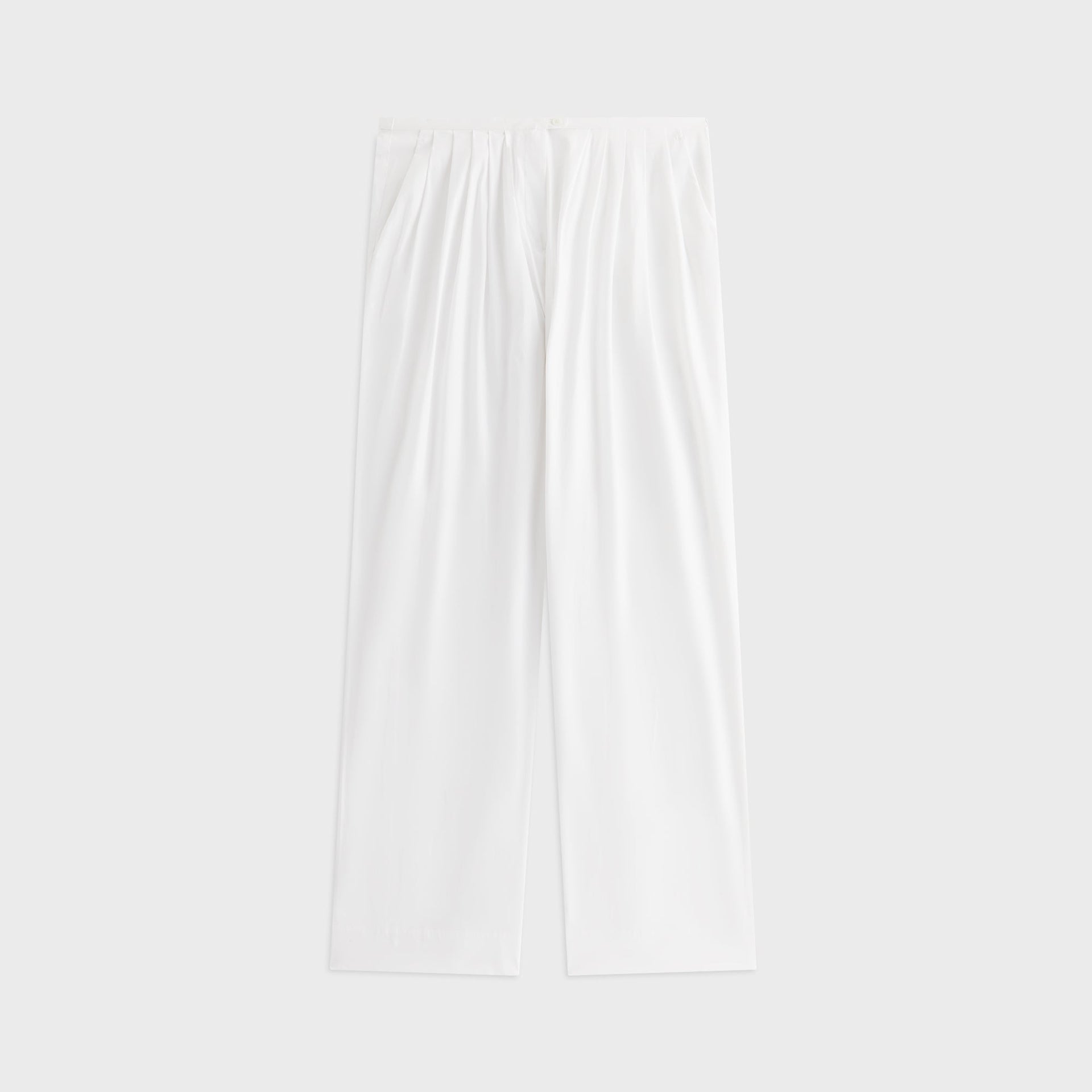 Kith Women Tahli Poplin Pleated Wide Pant - White - PH