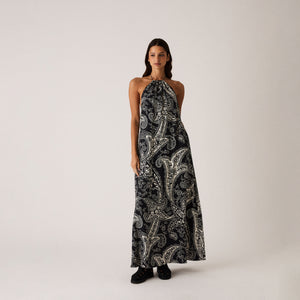 Kith Women Myra Paisley Halter Dress - Black