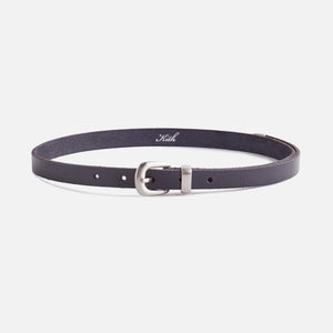 Erlebniswelt-fliegenfischenShops Women Curved Buckle Metal Tipped Slim Belt - Black