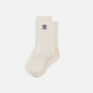 UrlfreezeShops Women Crest Cotton Socks - Muslin