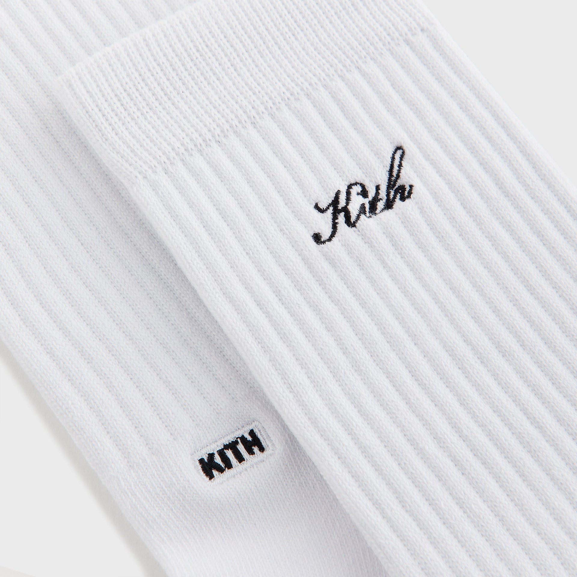 Kith Women Script Classic 3 Pack Crew Socks - White