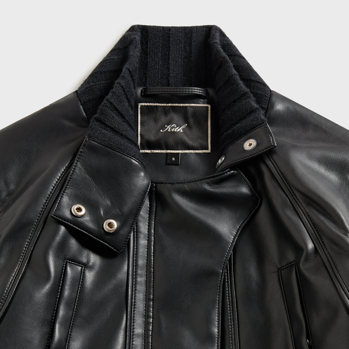 Kith Women Syd Faux Leather Harrington Jacket - Black