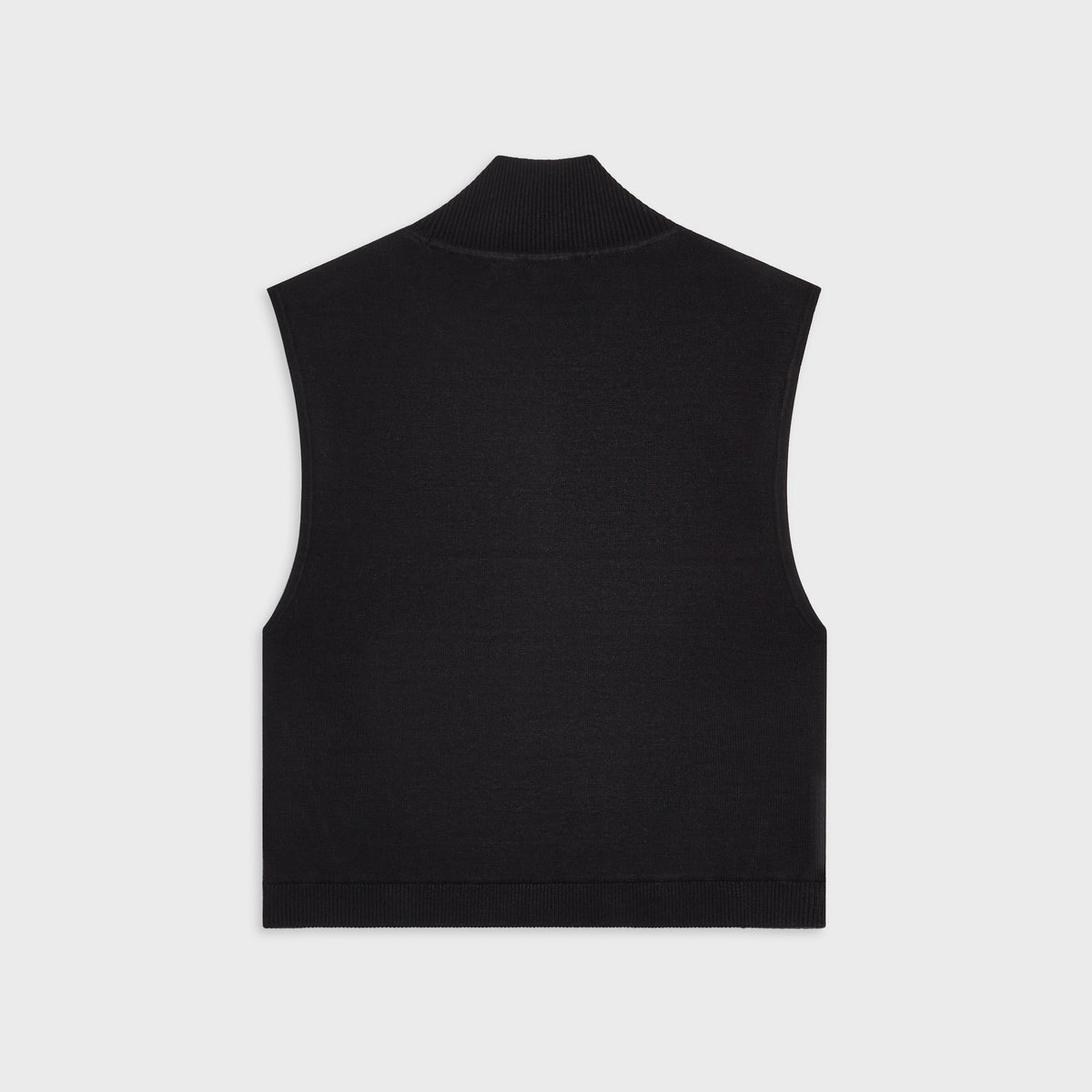 Kith Women Aria belt tank in black knit, back flat-lay view