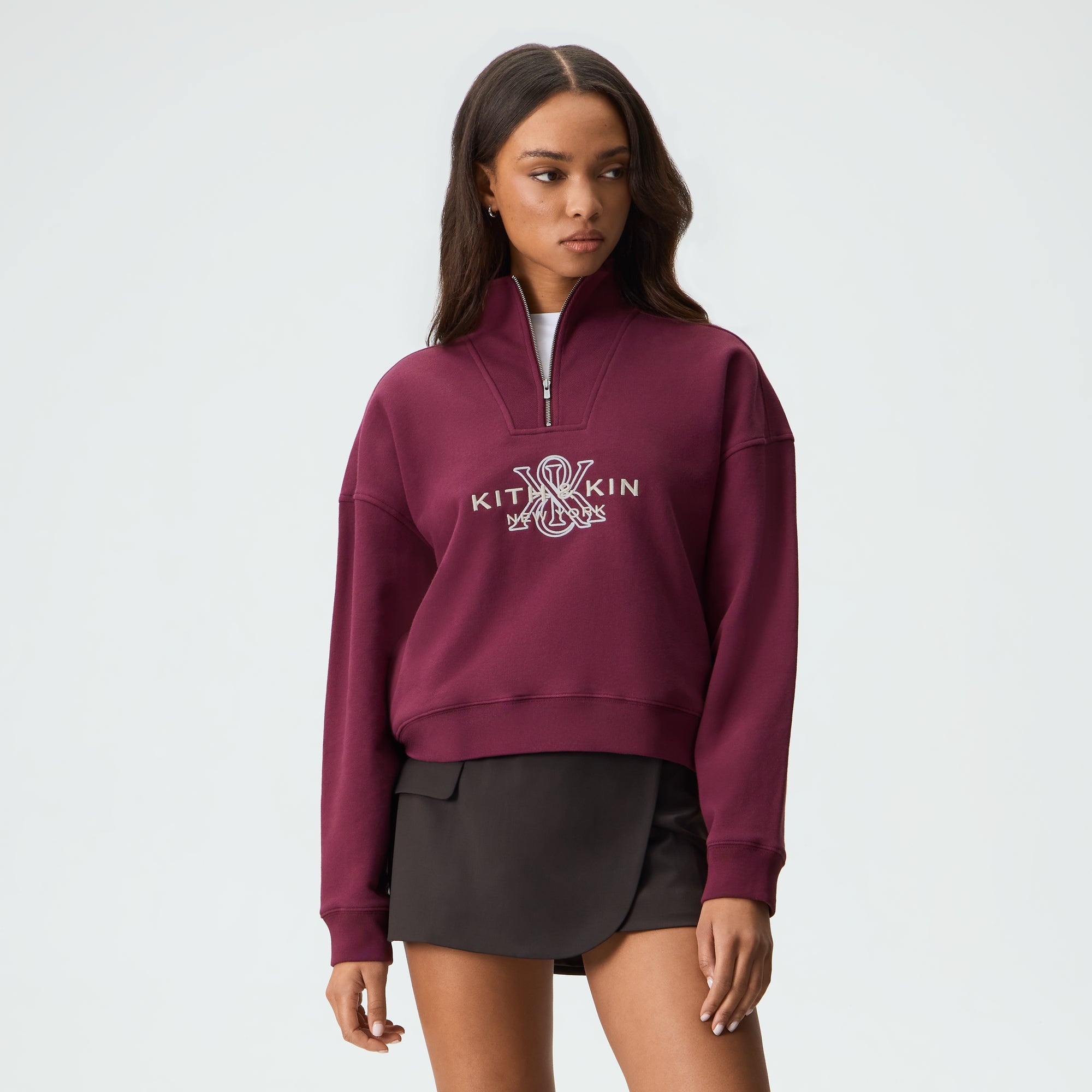 KITH■新品未使用トレーナー4/5(XS)110タグ付き入園卒園準備お揃い Kith Women Ryder II Kith & Kin Quarter Zip - Essence
