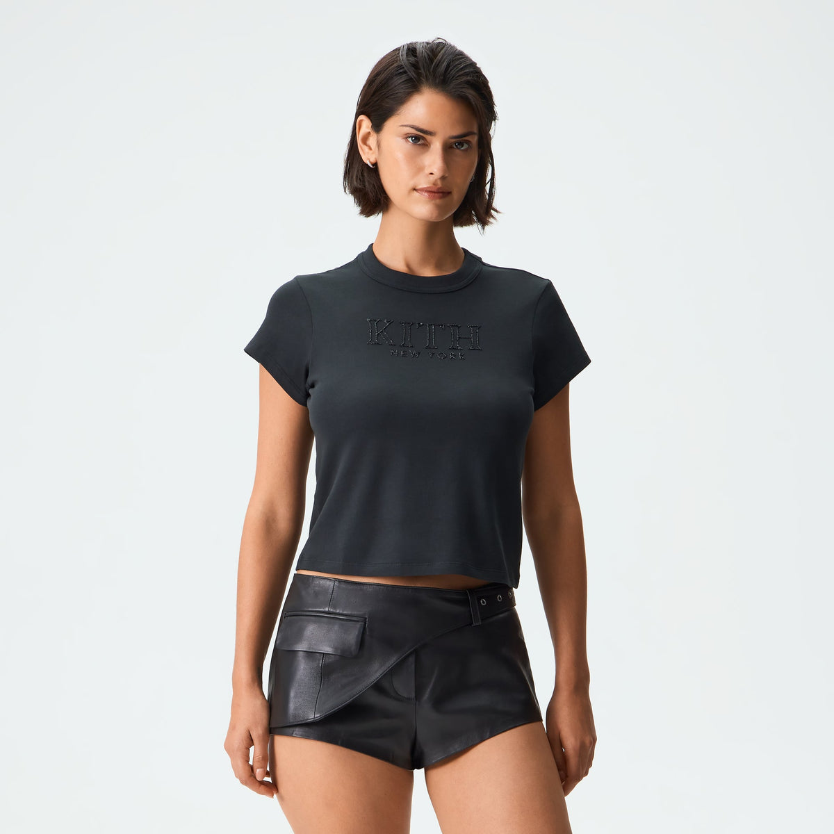 Kith Women Mulberry Vintage Crystal Serif Tee - Black