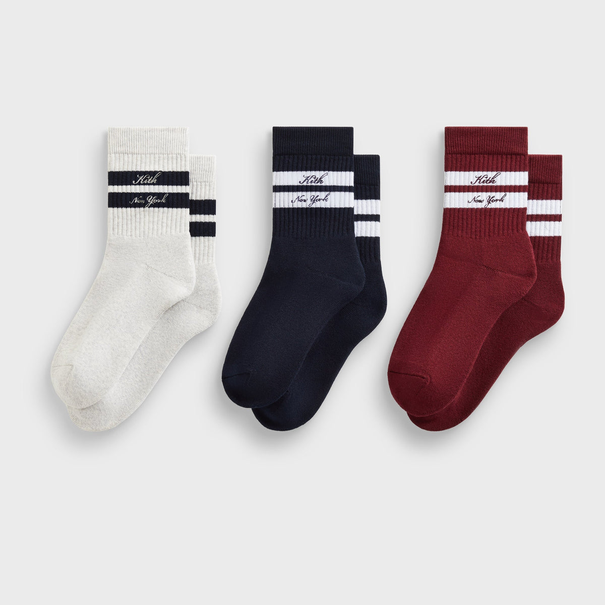 Kith Women Cotton Mid 3-Pack Crew Socks - Multi - PH
