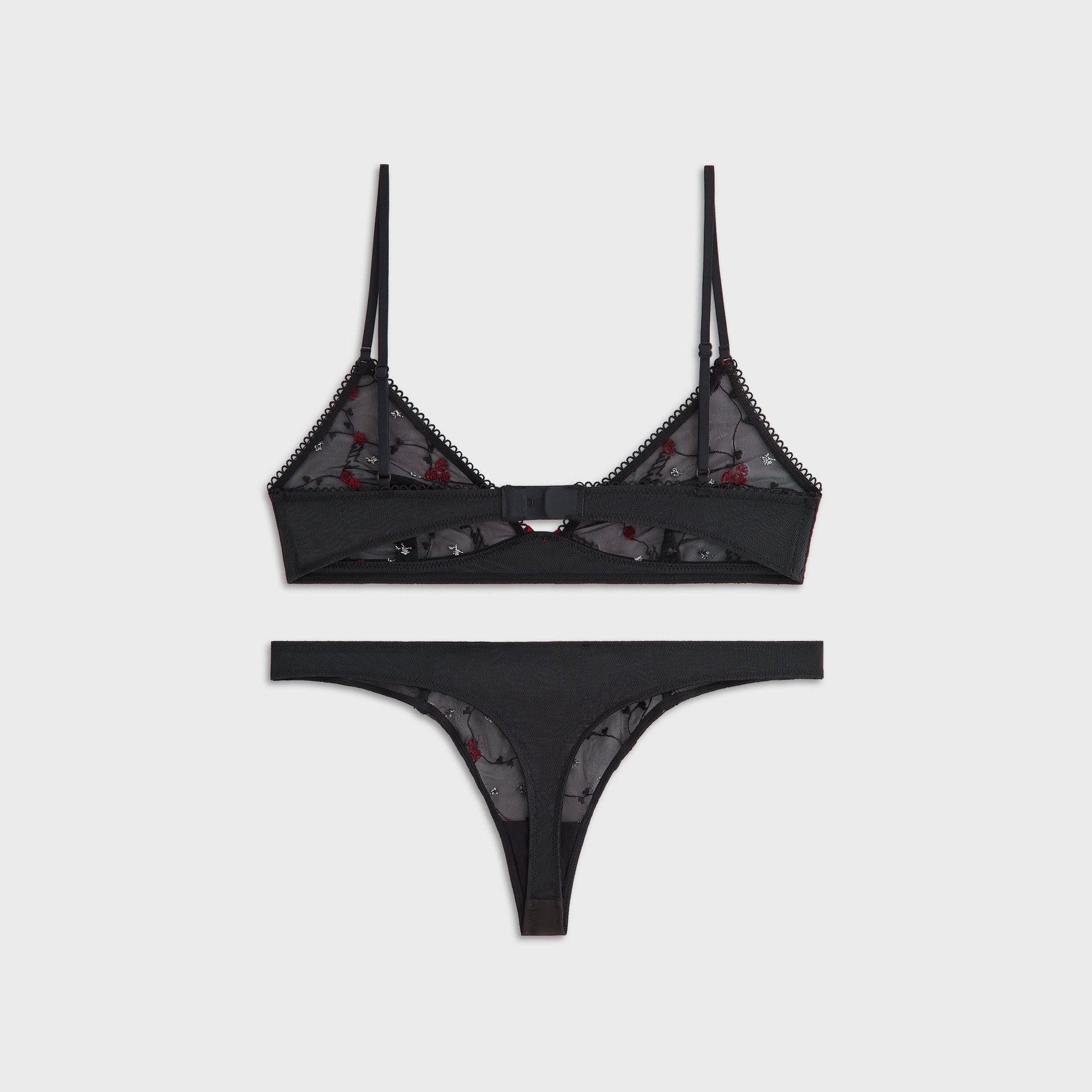 Kith Women Embroidered Bralette Set - Black