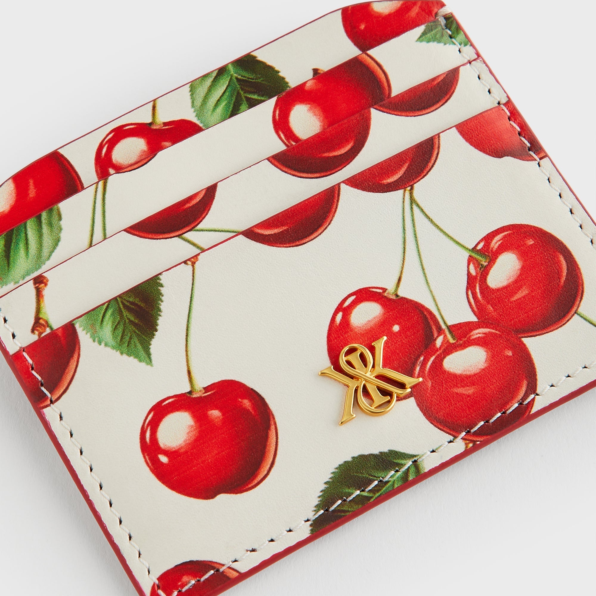 Kith Women Tossed Cherries Notch 6CC Card Case - Sandrift