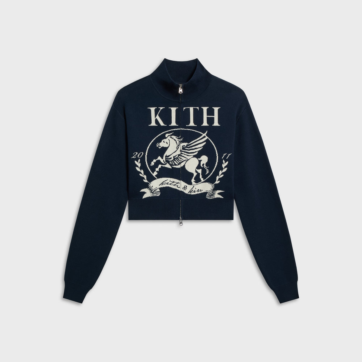 Kith Women Cropped Wyler Full Zip Pegasus Sweater - Placid - PH