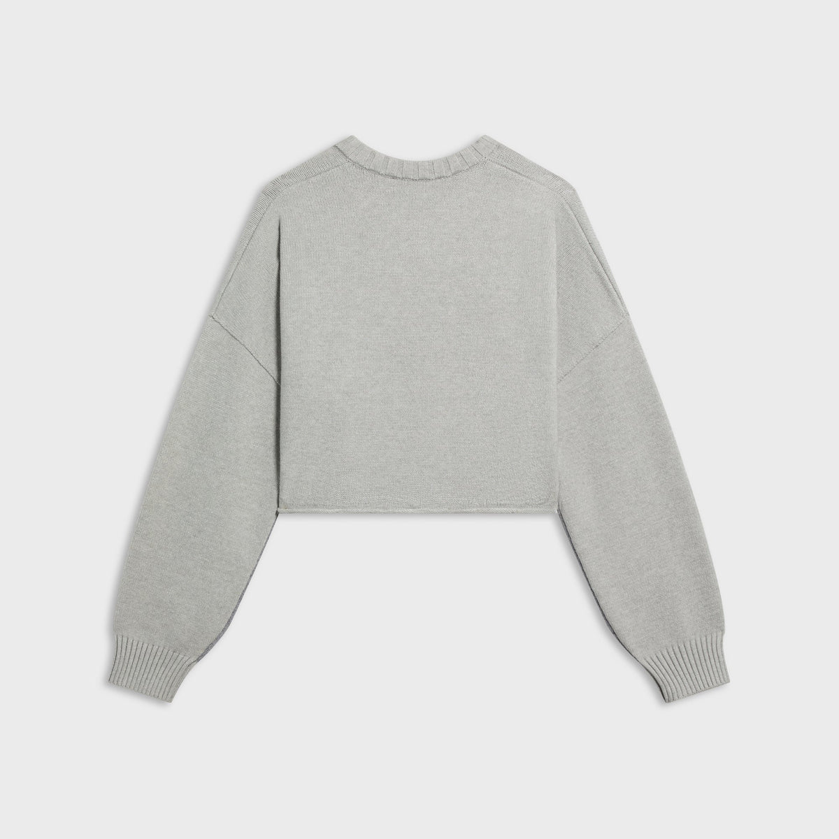 Kith Women Freja Cropped Blocked Sweater - Cool Heather Grey - PH
