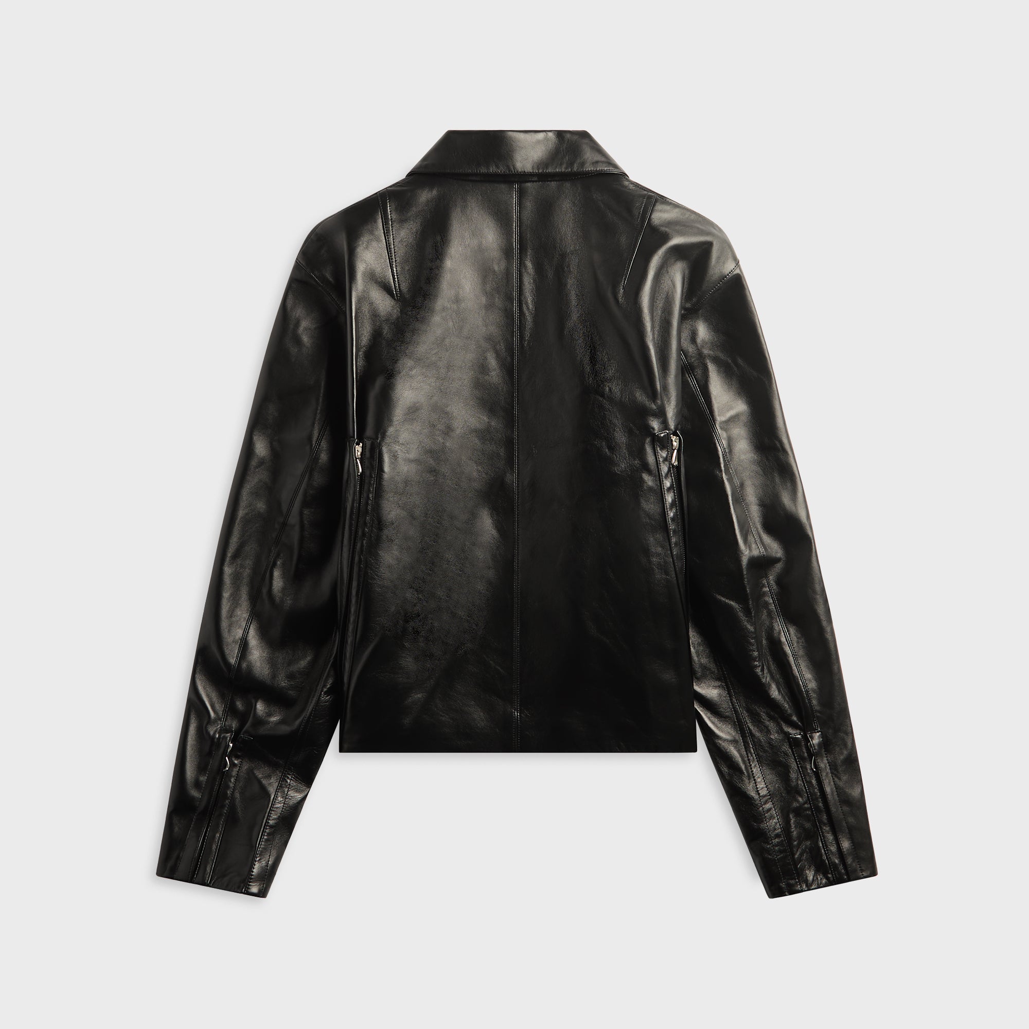 Kiko Kostadinov Lur Leather Jacket - Smokey Black – Kith
