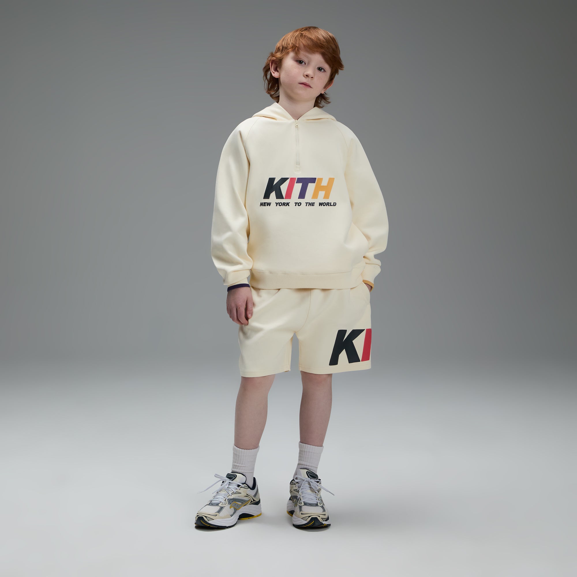 Kith Kids New York Quarter Zip Hoodie - Sandrift