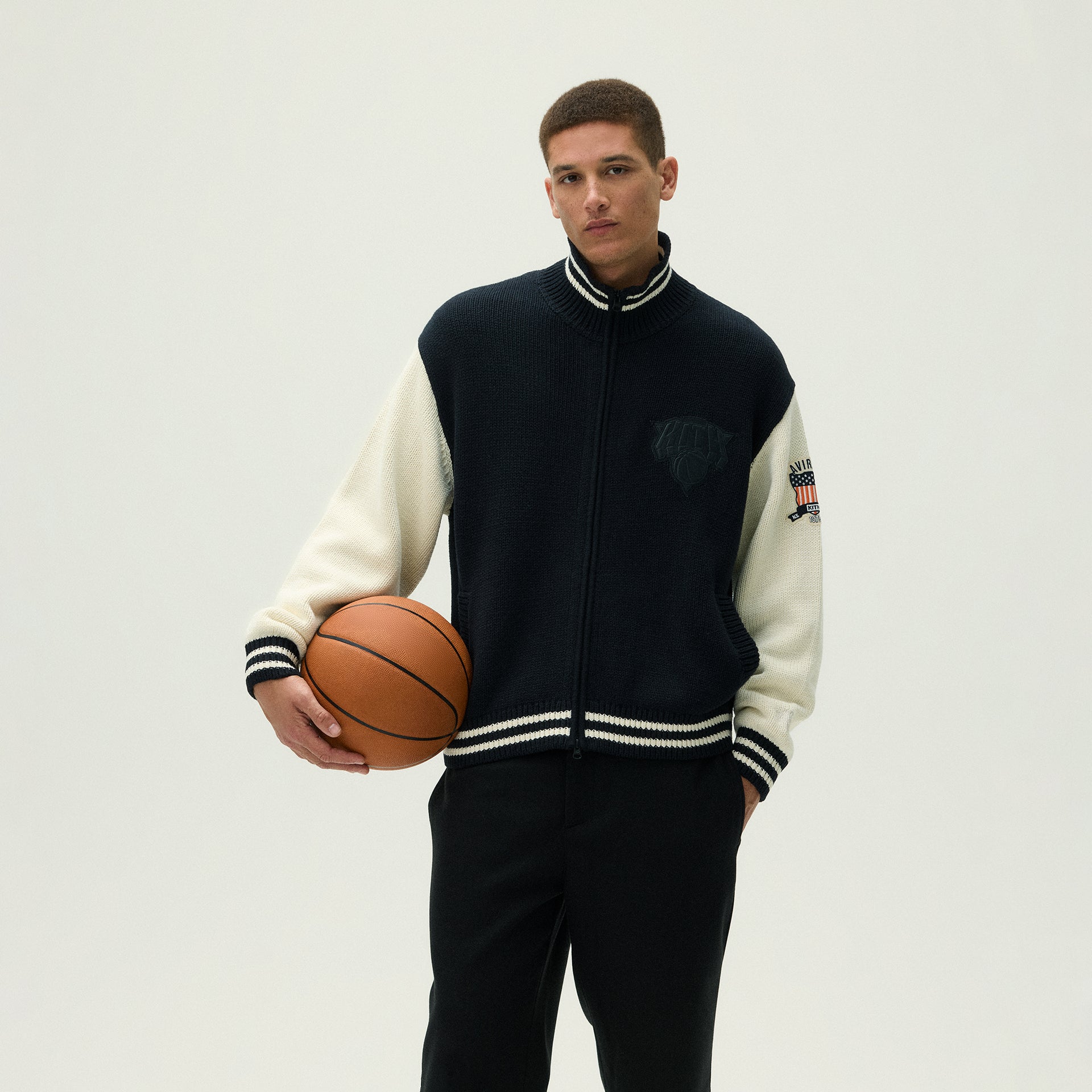 Kith & AVIREX for the New York Knicks Wyona Full Zip Sweater - Black