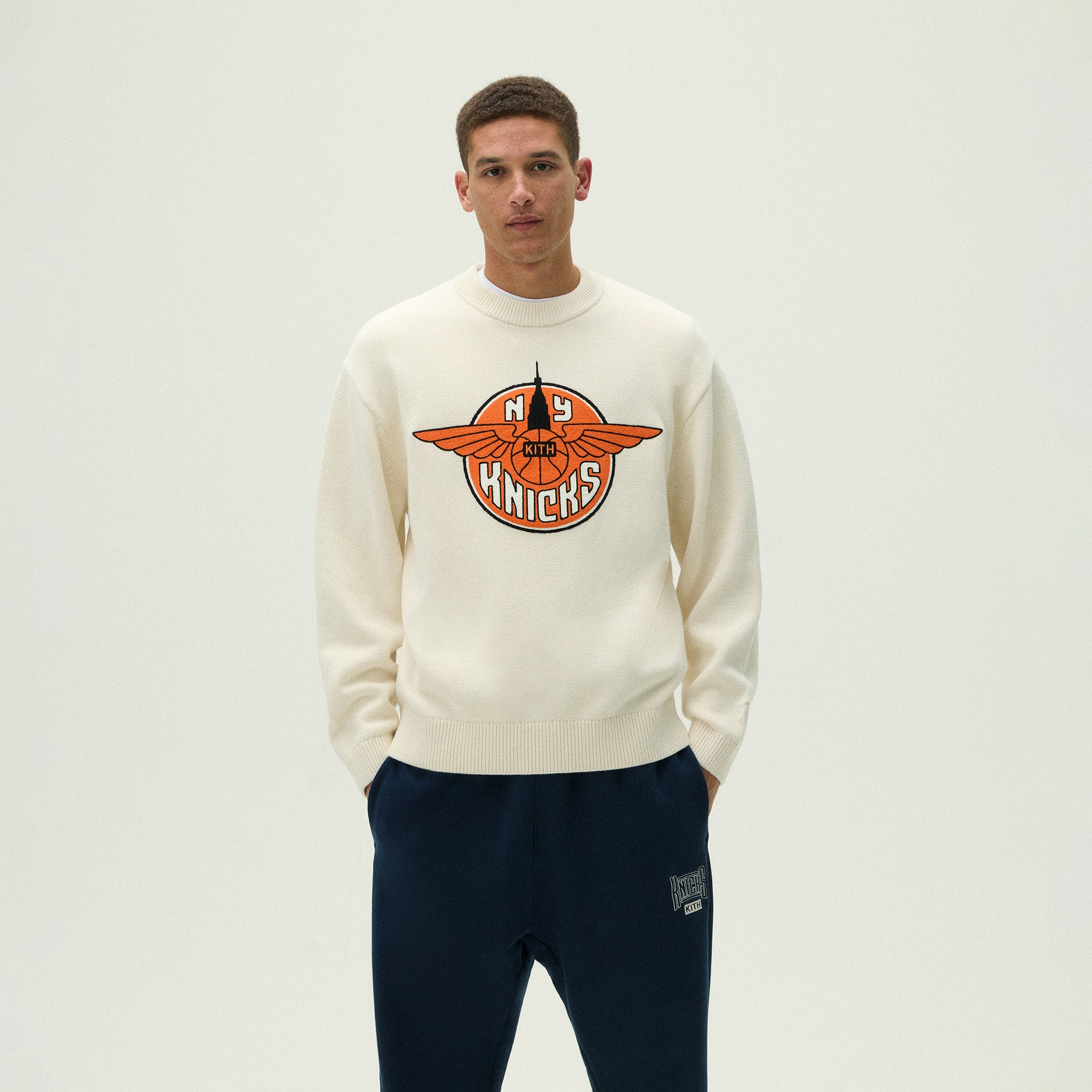 Kith for the New York Knicks Wings Lewis Sweater - Sandrift