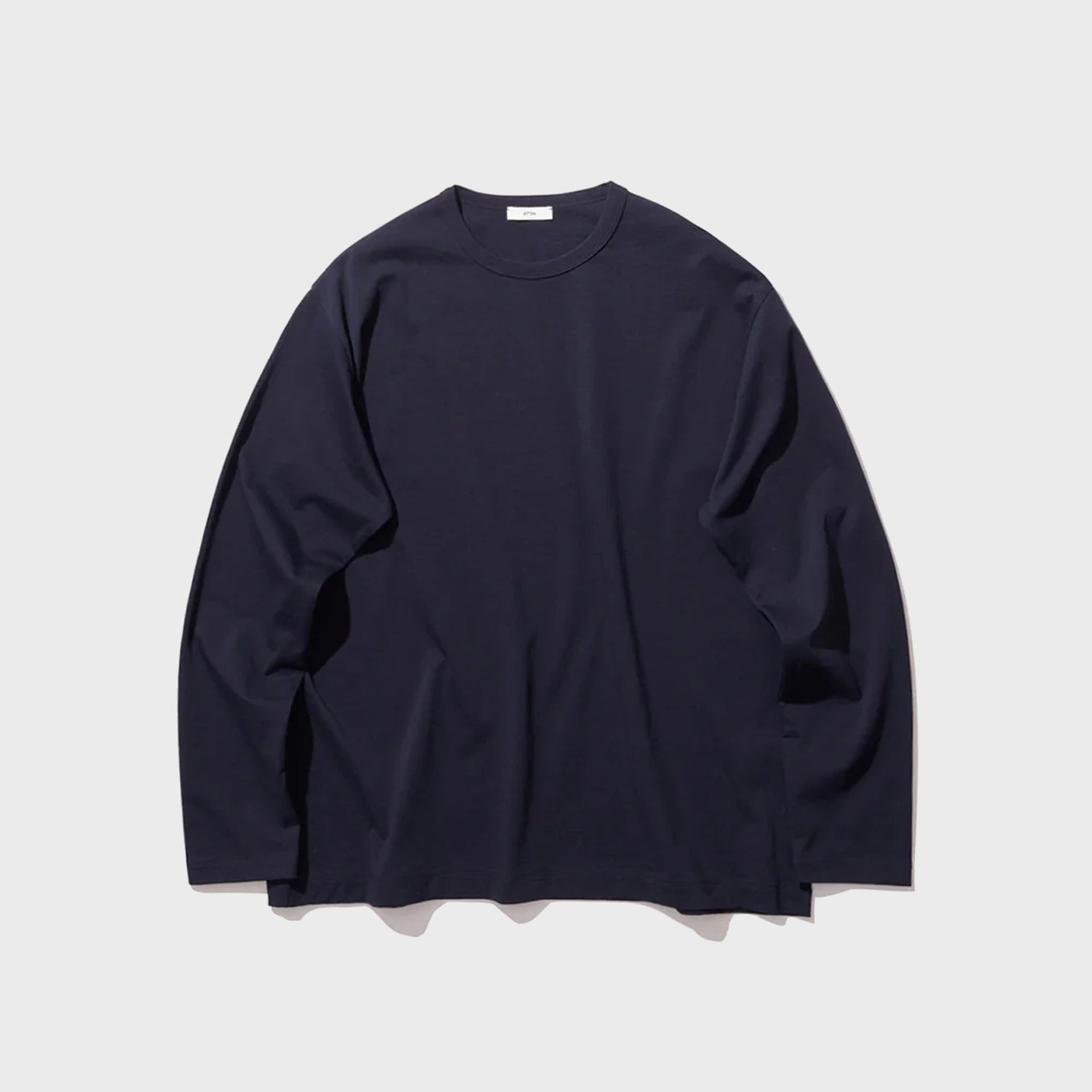 ATON Dry Cotton Jersey Standard Long Sleeve Tee - Navy