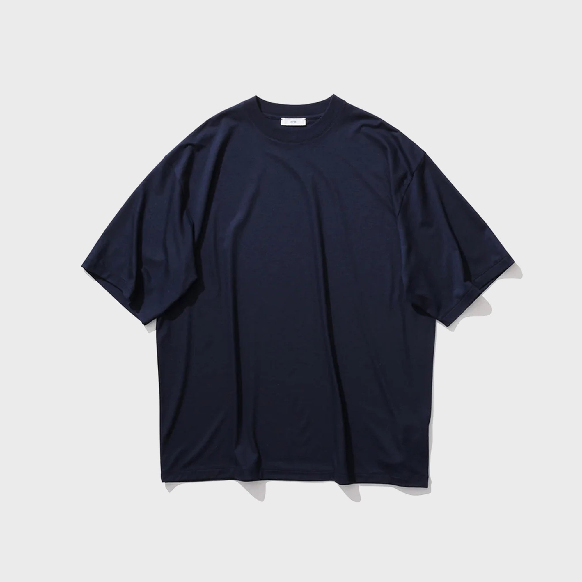 ATON Royal Wool Jersey Loose Fit Tee - Navy – Kith