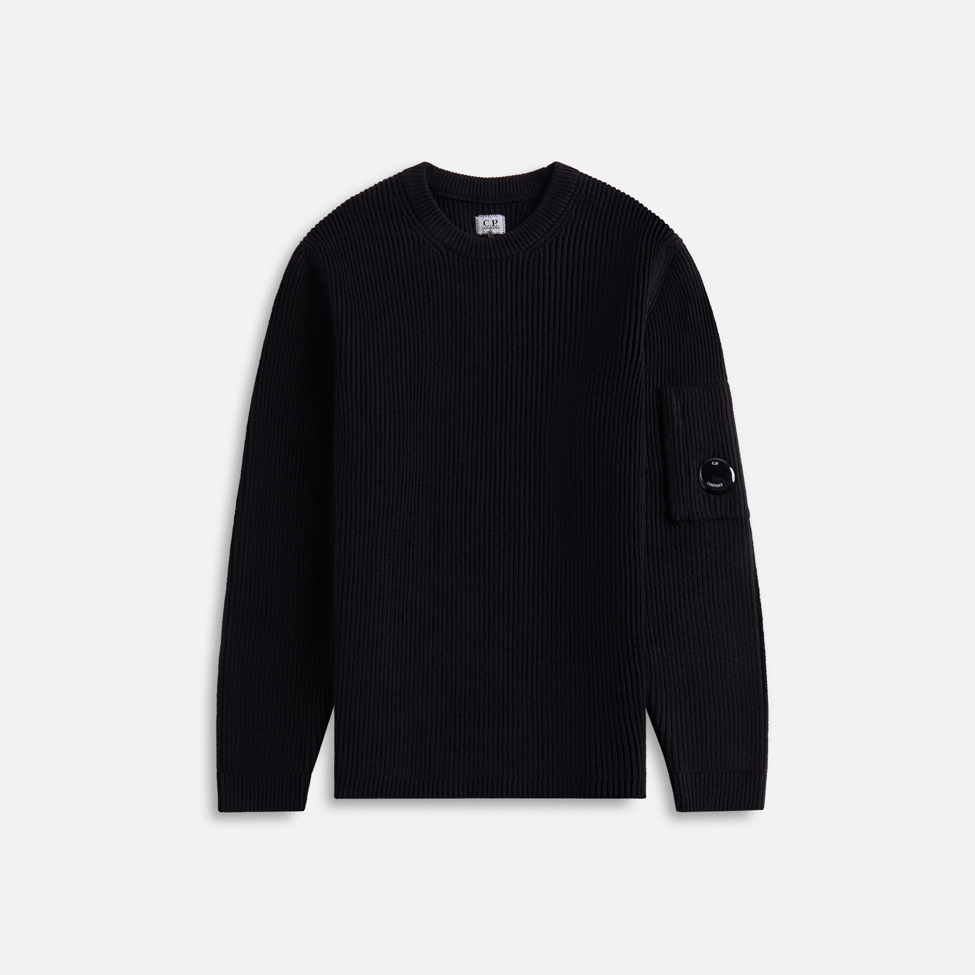 C.P. Company Full Rib Crewneck Knit - Black