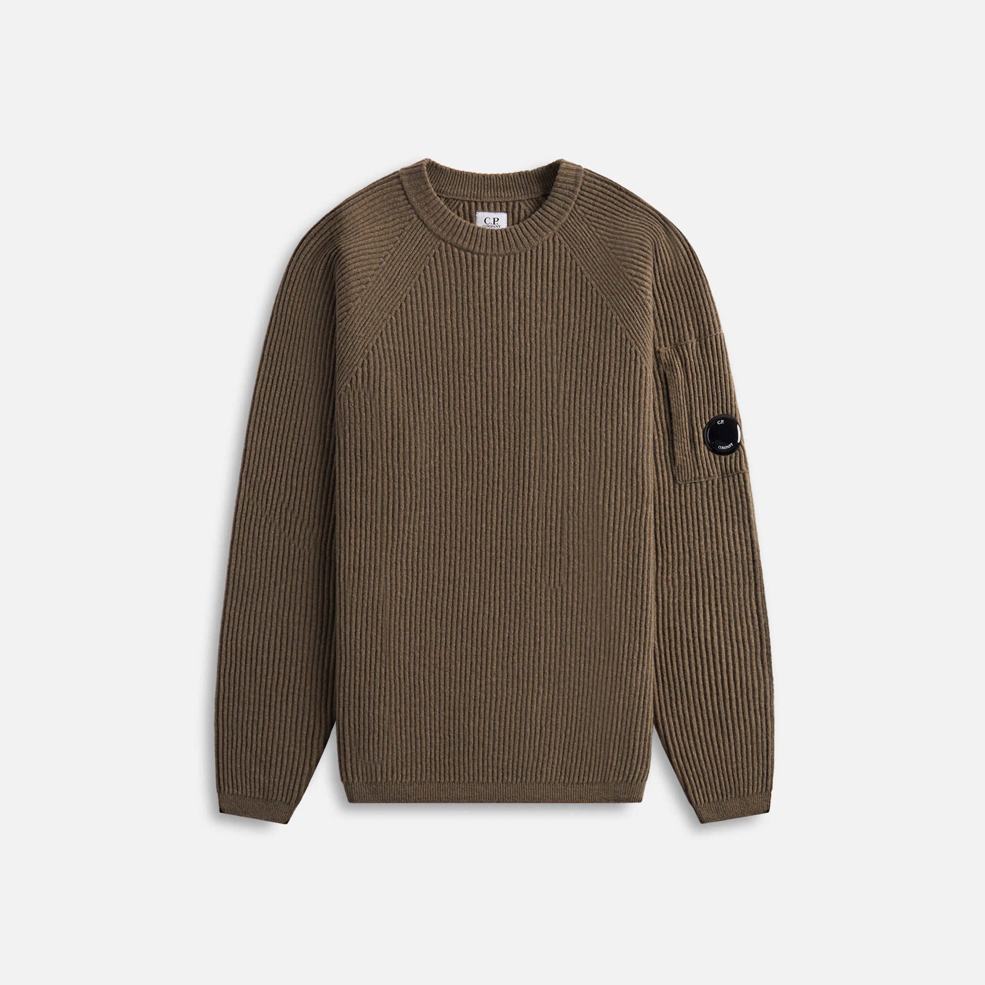 C.P. Company Lambswool Crewneck Full Knit - Walnut