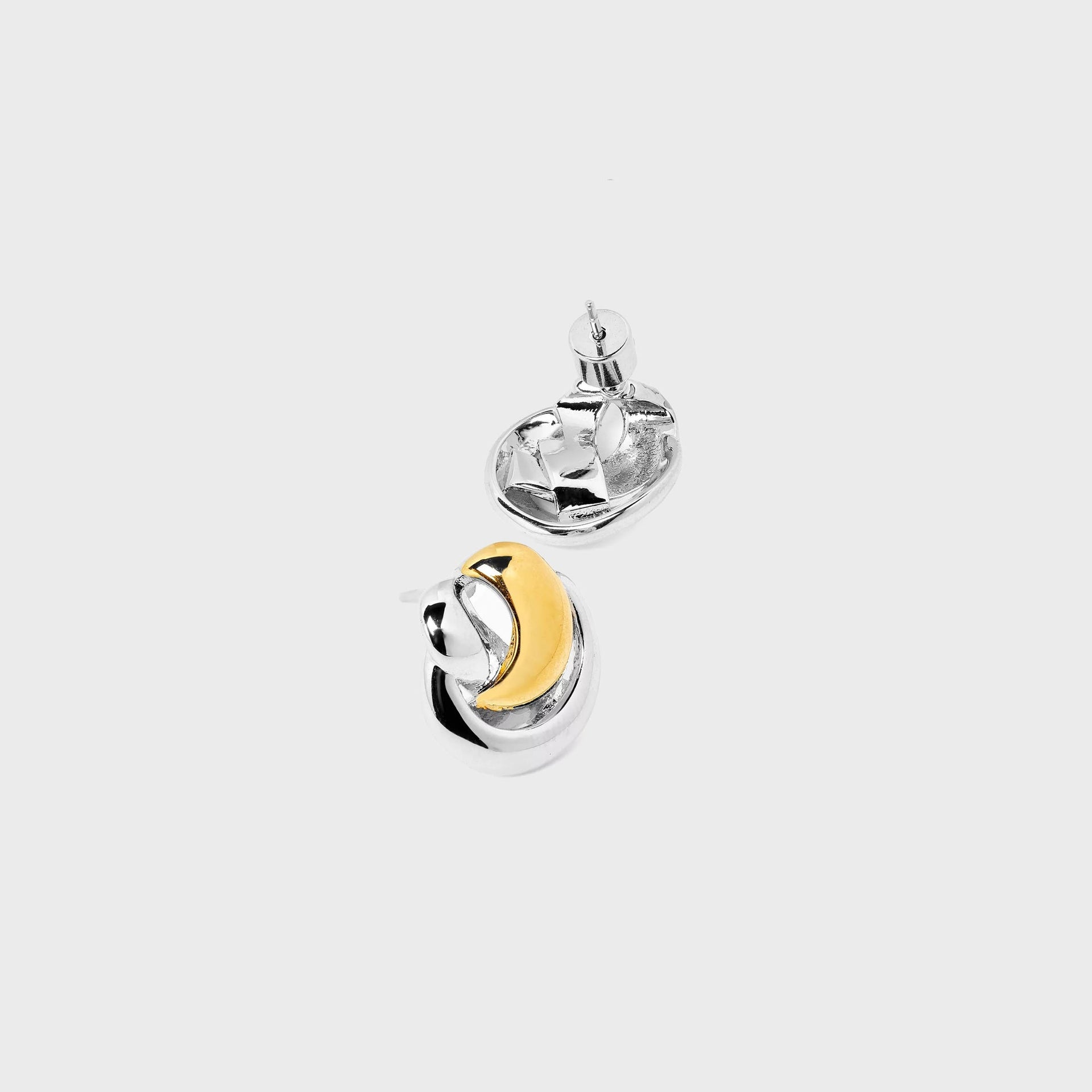 Black Suede Studio Knot Earring - Silver / Gold