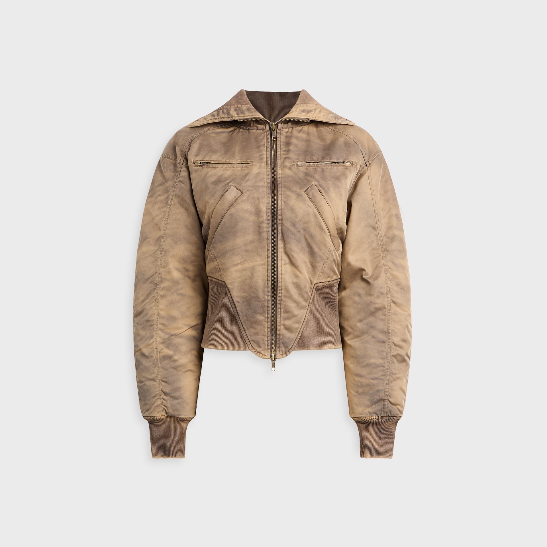 KNWLS Claw Bomber Jacket - Washed Dark Brown