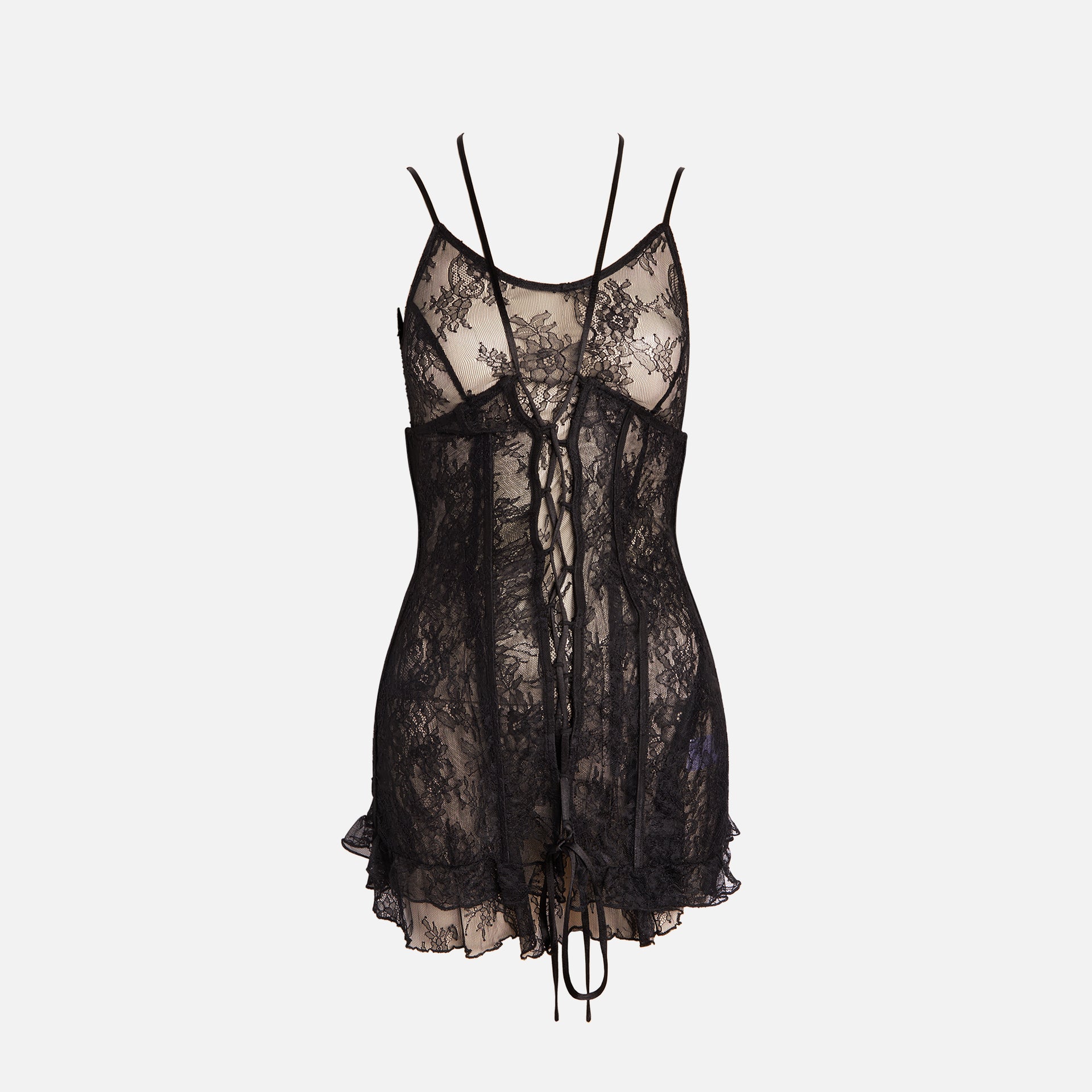 Kim Shui Lace Up Mini Dress - Black Kith Kim Shui Lace Up Mini Dress - Black Kith