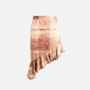 Kim Shui Paisley Ruffle Skirt - Brown